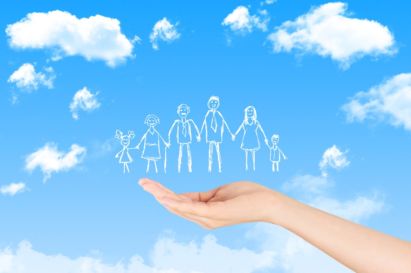 Family life insurance, protecting family, family concepts.